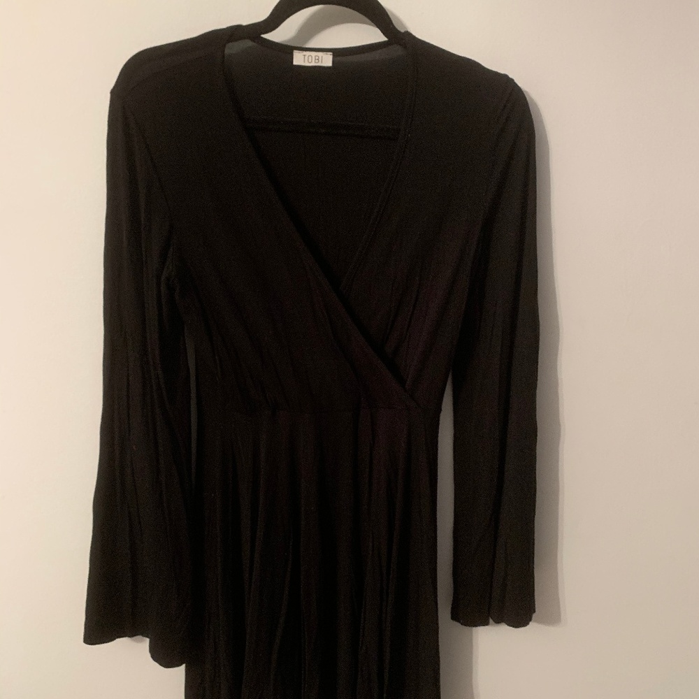Black wide sleeve dress